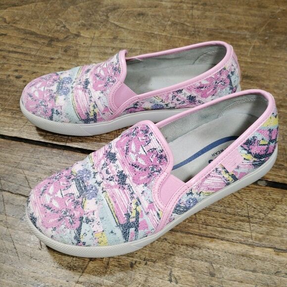 Klogs Sz 8.5 Shoes Loafer Pink Gray Reyes Leather Nursing Slip On - Picture 1 of 8
